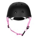Bezpieczny Kask Czarno Różowy Dla Dziecka Rozmiar M 55-58 CM ABS - EPS