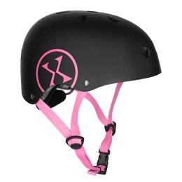 Bezpieczny Kask Czarno Różowy Dla Dziecka Rozmiar XS 48-52 CM ABS - EPS