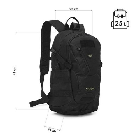 NC3905 Plecak taktyczny COBRA 25L NILS CAMP czarny EDC lekki NC3905 Plecak taktyczny COBRA 25L NILS CAMP czarny EDC lekki