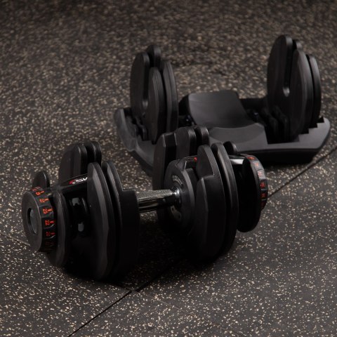 Regulowana Sztangielka SR80 HMS z 10 Talerzami, 3.9-37.4 kg - Mało miejsca Regulowana Sztangielka SR80 HMS z 10 Talerzami, 3.9-37.4 kg - Mało miejsca