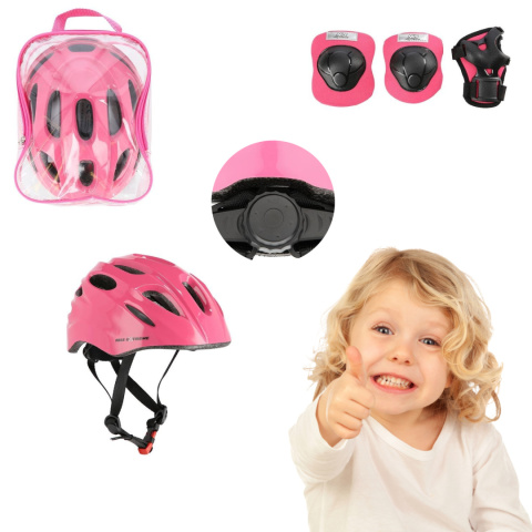 Kask z ochraniaczami MTW01+H210 RÓŻOWY rozm. S 44 - 50 Zestaw Nils Extreme Kask z ochraniaczami MTW01+H210 RÓŻOWY rozm. S 44 - 50 Zestaw Nils Extreme