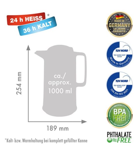 Dzbanek termos Rotpunkt 420, 1,0 l, ristretto Dzbanek termos Rotpunkt 420, 1,0 l, ristretto
