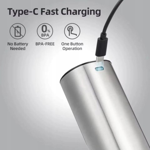 Elektryczny młynek do pieprzu soli przypraw Promis MP36 akumulatorowy ładowanie USB Elektryczny młynek do pieprzu soli przypraw Promis MP36 akumulatorowy ładowanie USB