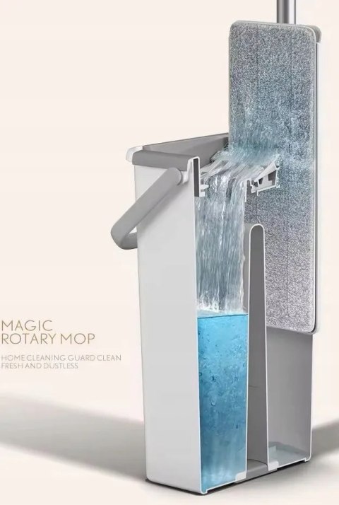Mop Płaski Obrotowy z Wyciskaczem i Wiadrem Dwukomorowym Ultramop Promis MS106N Mop Płaski Obrotowy z Wyciskaczem i Wiadrem Dwukomorowym Ultramop Promis MS106N