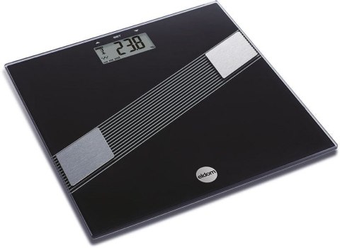 Waga osobowa elektryczna Eldom TWO140/C, szklana, czarna, do 150 kg, pomiar tłuszczu Waga osobowa elektryczna Eldom TWO140/C, szklana, czarna, do 150 kg, pomiar tłuszczu