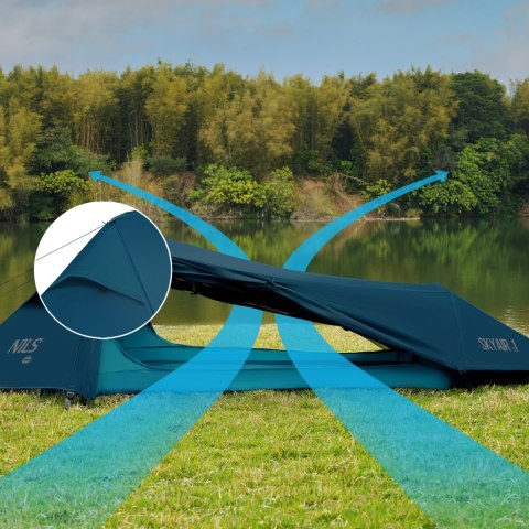 Namiot Ultra Light SkyaIr 1 NC2501 Niebieski - Idealny towarzysz do podróży Namiot Ultra Light SkyaIr 1 NC2501 Niebieski - Idealny towarzysz do podróży