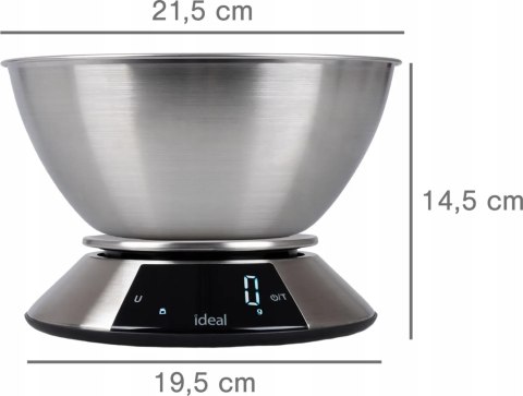 Waga kuchenna ELDOM elektroniczna z MISKĄ PRECYZYJNA DOTYKOWY PANEL LCD Waga kuchenna ELDOM elektroniczna z MISKĄ PRECYZYJNA DOTYKOWY PANEL LCD