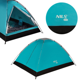 Namiot NC3021 Niebieski 2-osobowy Kempingowy NILS CAMP