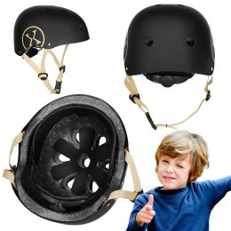 Bezpieczny Kask Czarno Beżowy Dla Dziecka Rozmiar XS 48-52 CM ABS - EPS