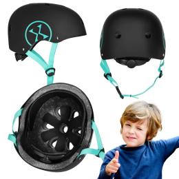 Bezpieczny Kask Czarno Niebieski Dla Dziecka Rozmiar L 58-61 CM ABS - EPS