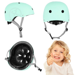 Bezpieczny Kask Miętowy Dla Dziecka Rozmiar L 58-61 CM ABS - EPS