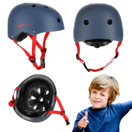 Bezpieczny Kask Szaro-Czerwony Dla Dziecka Rozmiar M 55-58 CM ABS - EPS