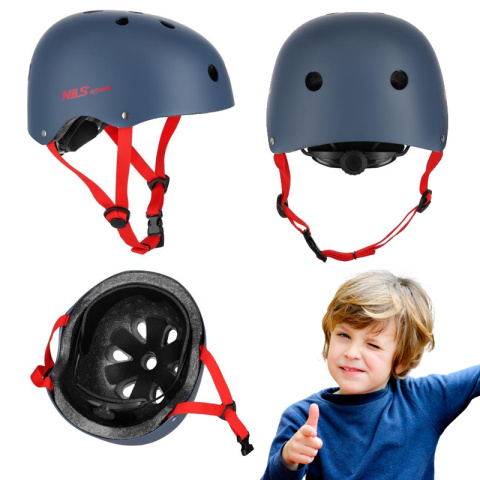 Bezpieczny Kask Szaro-Czerwony Dla Dziecka Rozmiar M 55-58 CM ABS - EPS Bezpieczny Kask Szaro-Czerwony Dla Dziecka Rozmiar M 55-58 CM ABS - EPS
