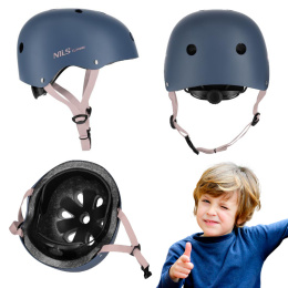 Bezpieczny Szary Kask Dla Dziecka Rozmiar M 55-58 CM ABS - EPS