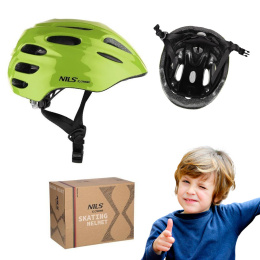 Kask Zielony Dla Dziecka LED Rozmiar XS 43-49 cm- Bezpieczny Wygodny Pianka