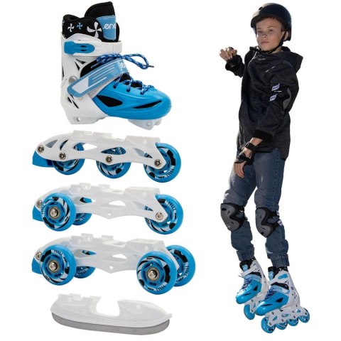 ŁYŻWOROLKI - WROTKI - ŁYŻWY 4W1 ENERO 26-29 NIEBIESKIE ŁYŻWOROLKI - WROTKI - ŁYŻWY 4W1 ENERO 26-29 NIEBIESKIE