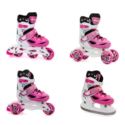 ŁYŻWOROLKI - WROTKI - ŁYŻWY 4W1 ENERO 26-29 RÓŻOWE ŁYŻWOROLKI - WROTKI - ŁYŻWY 4W1 ENERO 26-29 RÓŻOWE