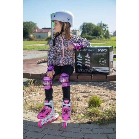 ŁYŻWOROLKI - WROTKI - ŁYŻWY 4W1 ENERO 34-37 RÓŻOWE ŁYŻWOROLKI - WROTKI - ŁYŻWY 4W1 ENERO 34-37 RÓŻOWE