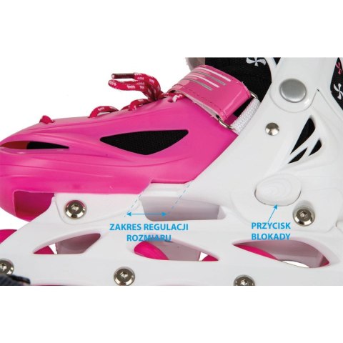ŁYŻWOROLKI - WROTKI - ŁYŻWY 4W1 ENERO 34-37 RÓŻOWE ŁYŻWOROLKI - WROTKI - ŁYŻWY 4W1 ENERO 34-37 RÓŻOWE