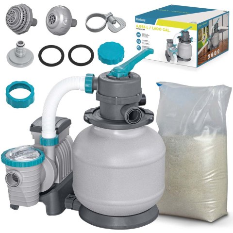 Pompa piaskowa 6056 l/h + piasek 25kg Bestway 58497 Pompa piaskowa 6056 l/h + piasek 25kg Bestway 58497