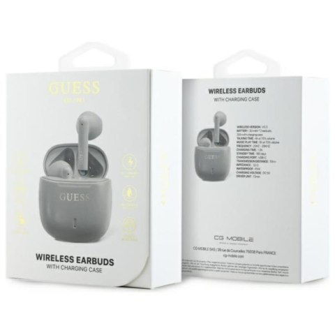 Guess Printed Classic Logo - Słuchawki Bluetooth TWS + etui ładujące (szary) Guess Printed Classic Logo - Słuchawki Bluetooth TWS + etui ładujące (szary)