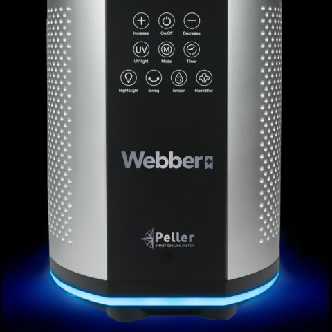 Bezłopatkowy wentylator z nawilżaczem WEBBER WB1820 czarny Bezłopatkowy wentylator z nawilżaczem WEBBER WB1820 czarny