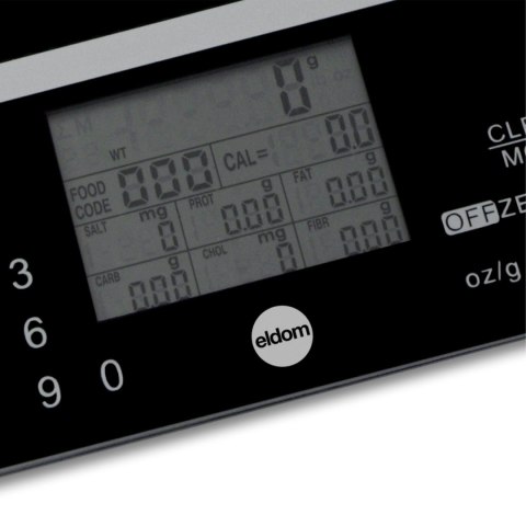 Waga kuchenna elektroniczna LCD z pomiarem wartości odżywczych ELDOM Waga kuchenna elektroniczna LCD z pomiarem wartości odżywczych ELDOM