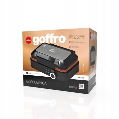 GOFROWNICA ELDOM SOLIDNA 2 DUŻE GOFRY SUPER MOC 2000W GOFROWNICA ELDOM SOLIDNA 2 DUŻE GOFRY SUPER MOC 2000W