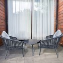 Komplet mebli ogrodowych stolik + 2 fotele aluminiowe z technorattanu