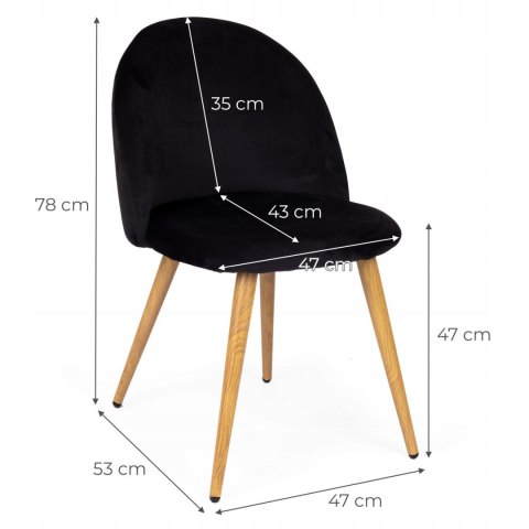 Krzesło tapicerowane, salon, biuro, velvo czarne Krzesło tapicerowane, salon, biuro, velvo czarne