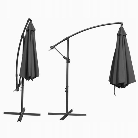 PARASOL OGRODOWY DUŻY SOLIDNY SKŁADANY 2,7 M Z WYSIĘGNIKIEM REGULACJA XXL PARASOL OGRODOWY DUŻY SOLIDNY SKŁADANY 2,7 M Z WYSIĘGNIKIEM REGULACJA XXL