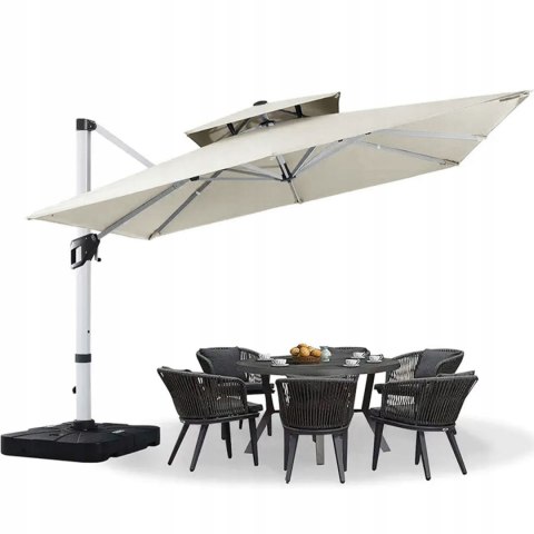 PARASOL OGRODOWY DUŻY SOLIDNY SKŁADANY 3 M Z WYSIĘGNIKIEM REGULACJA XXXL- VADA ECRU PARASOL OGRODOWY DUŻY SOLIDNY SKŁADANY 3 M Z WYSIĘGNIKIEM REGULACJA XXXL- VADA ECRU