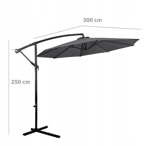 PARASOL OGRODOWY DUŻY SOLIDNY SKŁADANY SOLA SZARY PARASOL OGRODOWY DUŻY SOLIDNY SKŁADANY SOLA SZARY