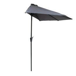 PARASOL OGRODOWY ŚCIENNY DUŻY SOLIDNY SKŁADANY 2,7 M Z KORBKĄ SZARY