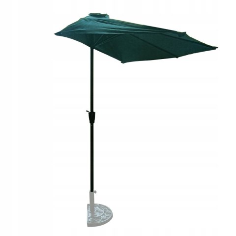 PARASOL OGRODOWY ŚCIENNY DUŻY SOLIDNY SKŁADANY 2,7 M Z KORBKĄ ZIELONY PARASOL OGRODOWY ŚCIENNY DUŻY SOLIDNY SKŁADANY 2,7 M Z KORBKĄ ZIELONY