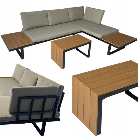 ZESTAW MEBLI OGRODOWYCH narożnik sofa stolik LEKKI komplet gród ALUMINIUM ZESTAW MEBLI OGRODOWYCH narożnik sofa stolik LEKKI komplet gród ALUMINIUM