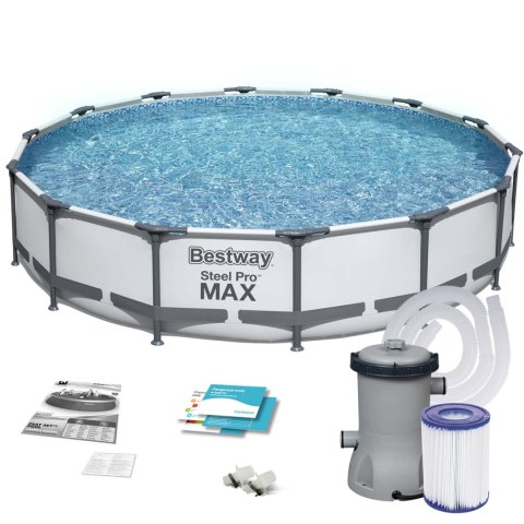Basen ogrodowy stelażowy 427 x 84 cm zestaw 9w1 Bestway 56595 Basen ogrodowy stelażowy 427 x 84 cm zestaw 9w1 Bestway 56595