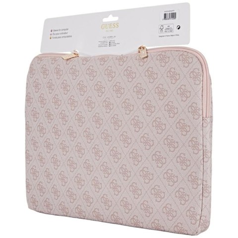 Guess 4G Zipper Pocket Triangle Logo Sleeve - Etui na notebooka 14" (różowy) Guess 4G Zipper Pocket Triangle Logo Sleeve - Etui na notebooka 14" (różowy)