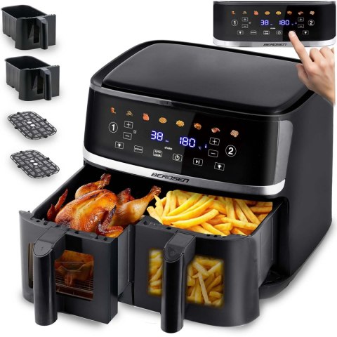 Duża frytkownica beztłuszczowa Air fryer Berdsen BD-657 czarna Duża frytkownica beztłuszczowa Air fryer Berdsen BD-657 czarna