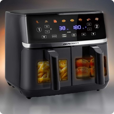 Duża frytkownica beztłuszczowa Air fryer Berdsen BD-657 czarna Duża frytkownica beztłuszczowa Air fryer Berdsen BD-657 czarna