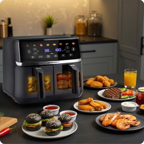 Duża frytkownica beztłuszczowa Air fryer Berdsen BD-657 czarna Duża frytkownica beztłuszczowa Air fryer Berdsen BD-657 czarna