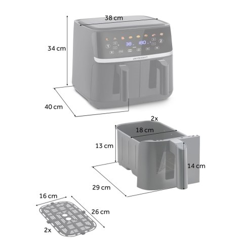 Duża frytkownica beztłuszczowa Air fryer Berdsen BD-657 czarna Duża frytkownica beztłuszczowa Air fryer Berdsen BD-657 czarna