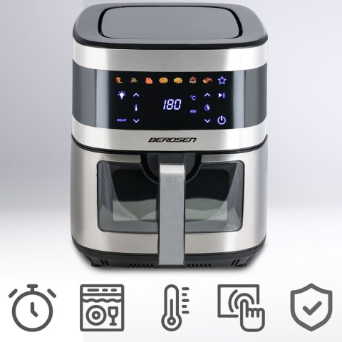 Frytkownica beztłuszczowa Air fryer Berdsen BD-656 srebrna Frytkownica beztłuszczowa Air fryer Berdsen BD-656 srebrna