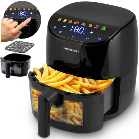 Frytkownica beztłuszczowa Air fryer Berdsen BD-658 czarna Frytkownica beztłuszczowa Air fryer Berdsen BD-658 czarna