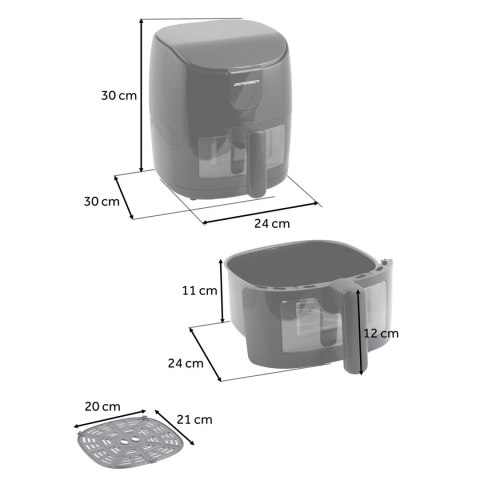 Frytkownica beztłuszczowa Air fryer Berdsen BD-658 czarna Frytkownica beztłuszczowa Air fryer Berdsen BD-658 czarna