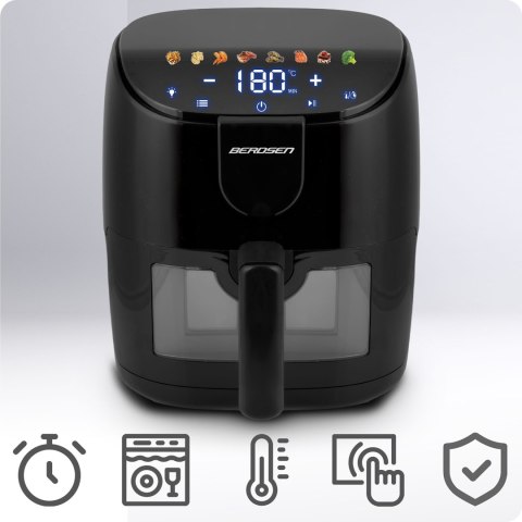 Frytkownica beztłuszczowa Air fryer Berdsen BD-658 czarna Frytkownica beztłuszczowa Air fryer Berdsen BD-658 czarna