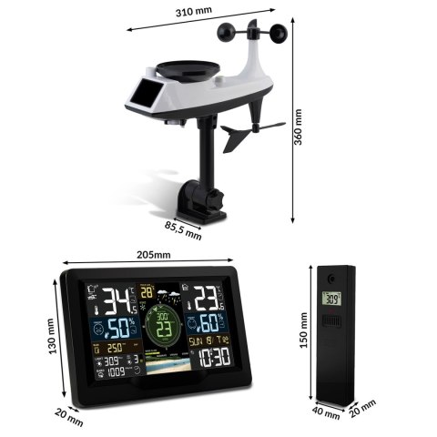 BD-914 Stacja pogodowa Berdsen Wi-Fi 6w1 z aplikacją Tuya Smart