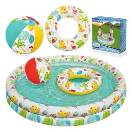 3w1 Basenik dla dzieci 122 x 20 cm + KĂłKO + PIłKA Bestway 51124