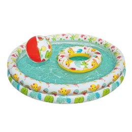3w1 Basenik dla dzieci 122 x 20 cm + KĂłKO + PIłKA Bestway 51124