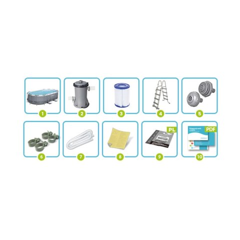 Basen stelażowy ogrodowy 427 x 250 x 100 cm 11w1 Bestway 56620